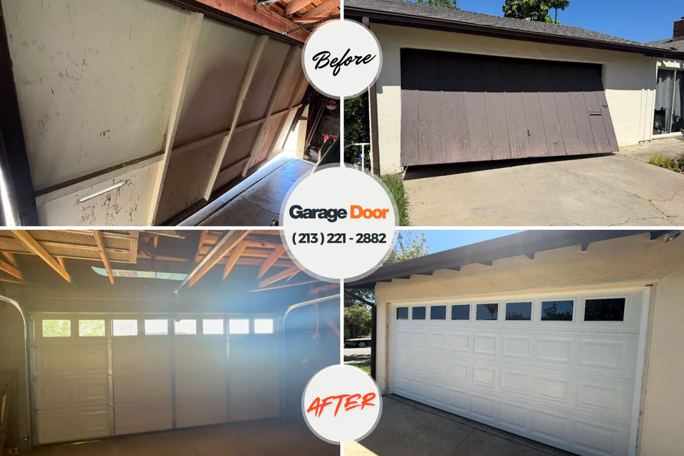 Before and after: garage door repair Lewisburg, WV